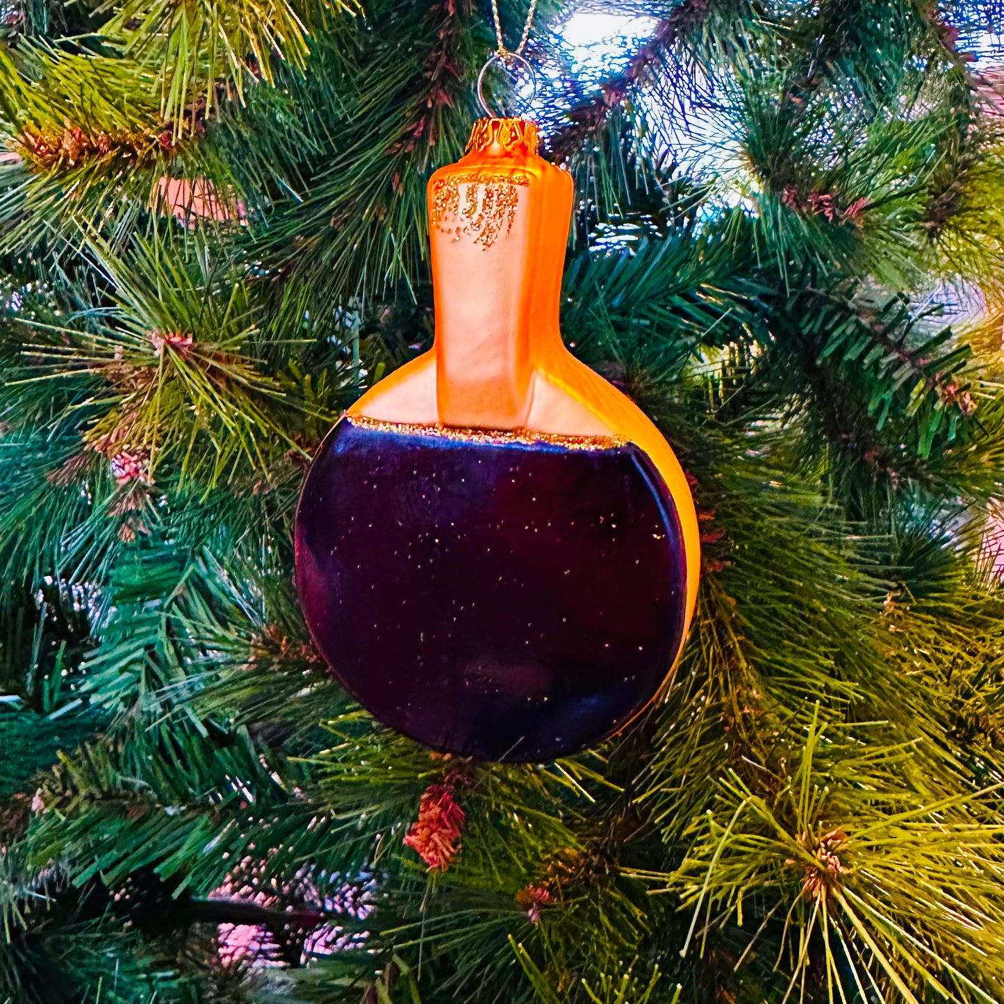 Kerstbal Ping Pong batje