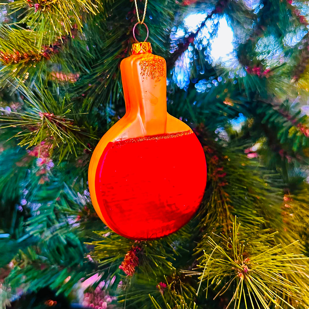 Kerstbal Ping Pong batje