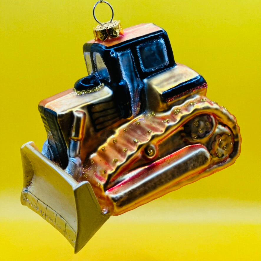 Kerstbal bulldozer