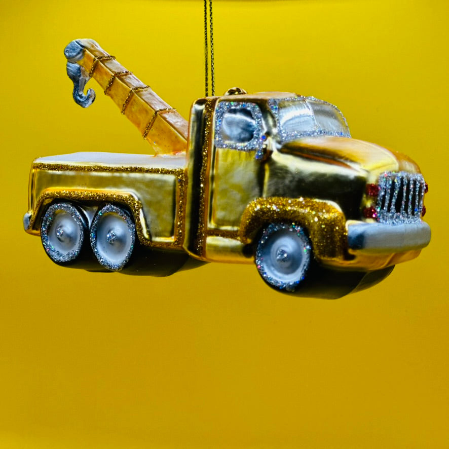 Kerstbal kraanwagen