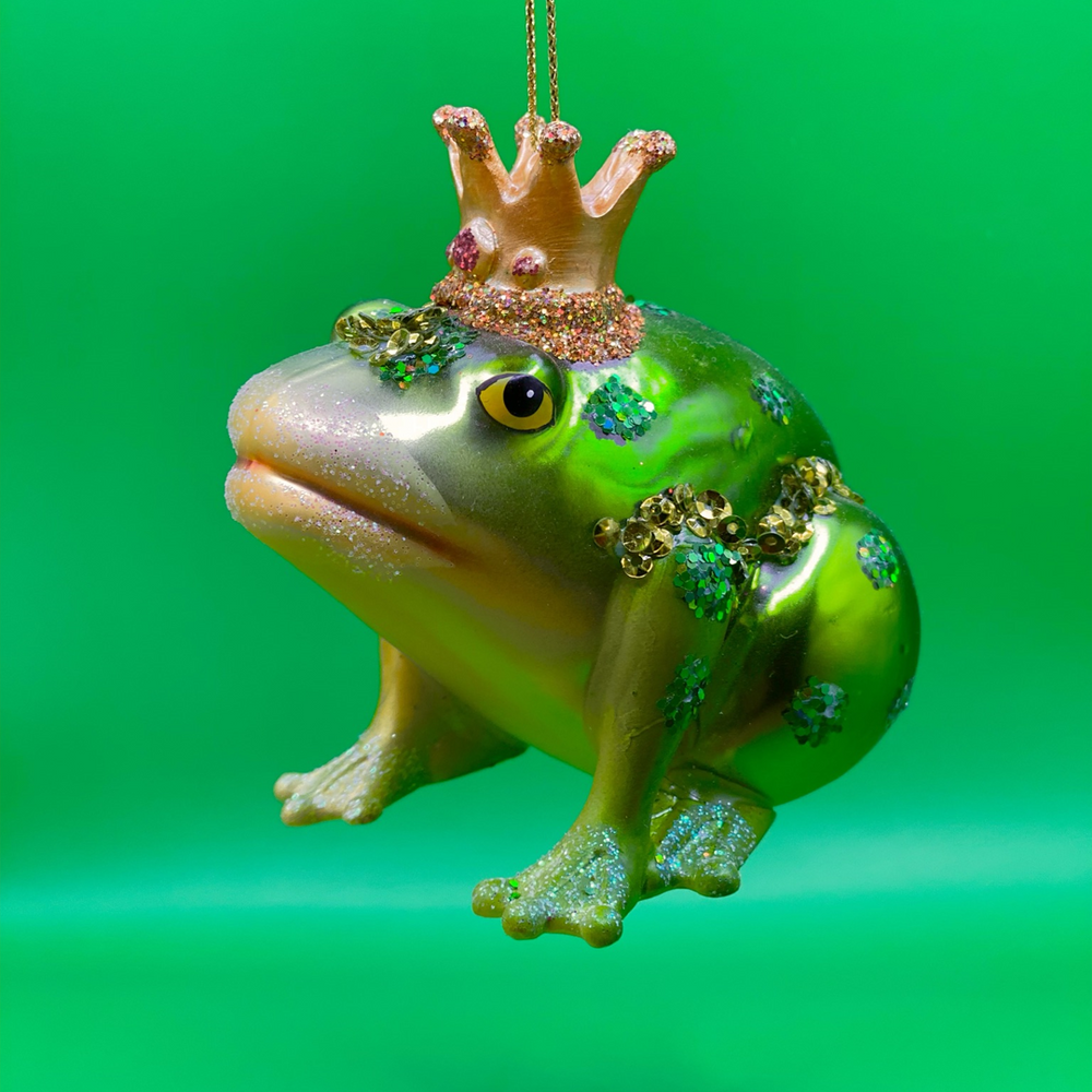 Kikker met promo wijnglas