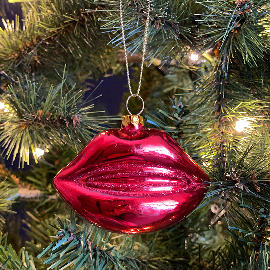 Kerstbal Rode lippen