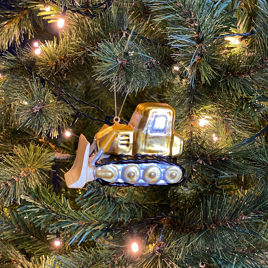 Kerstbal Bulldozer