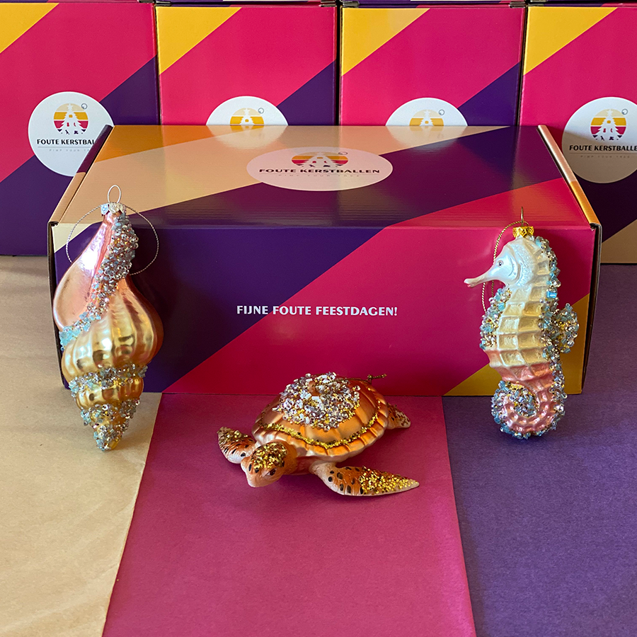 Kerstballen Cadeauset Oceaan